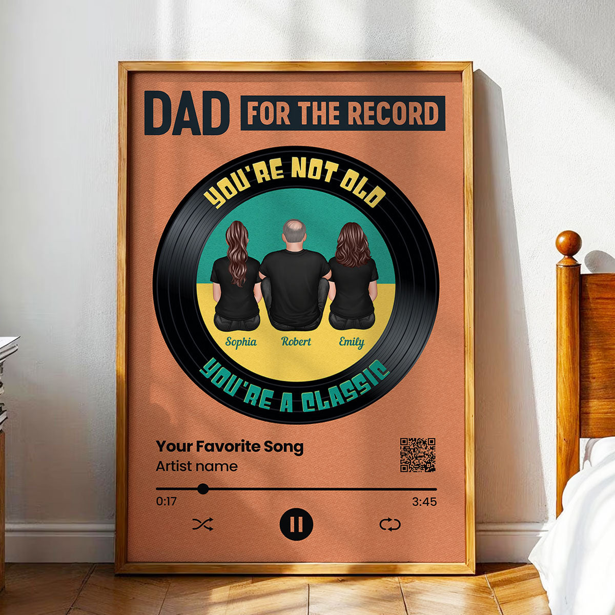 Retro Dad For The Record You're Not Old You Are A Classic Personalized Poster, Gift For Dad