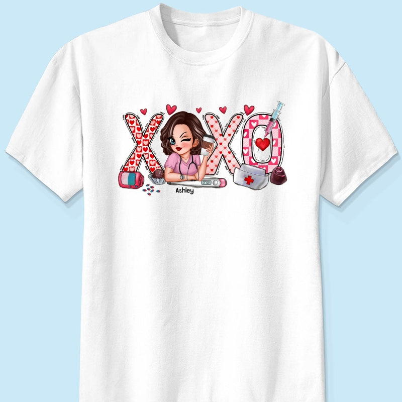XOXO Nurse Valentines Day Shirt, Sweatshirt, Personalized Gift for Nurses