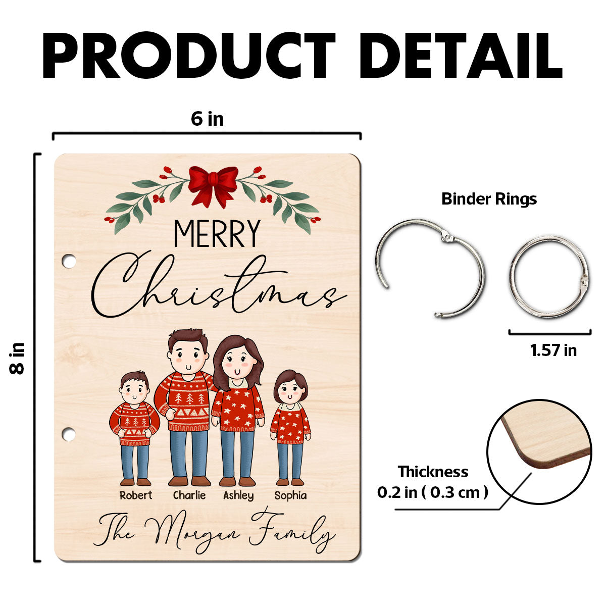 Comic Family Cards Of Christmas Past Personalized Card Keeper Card Organizer