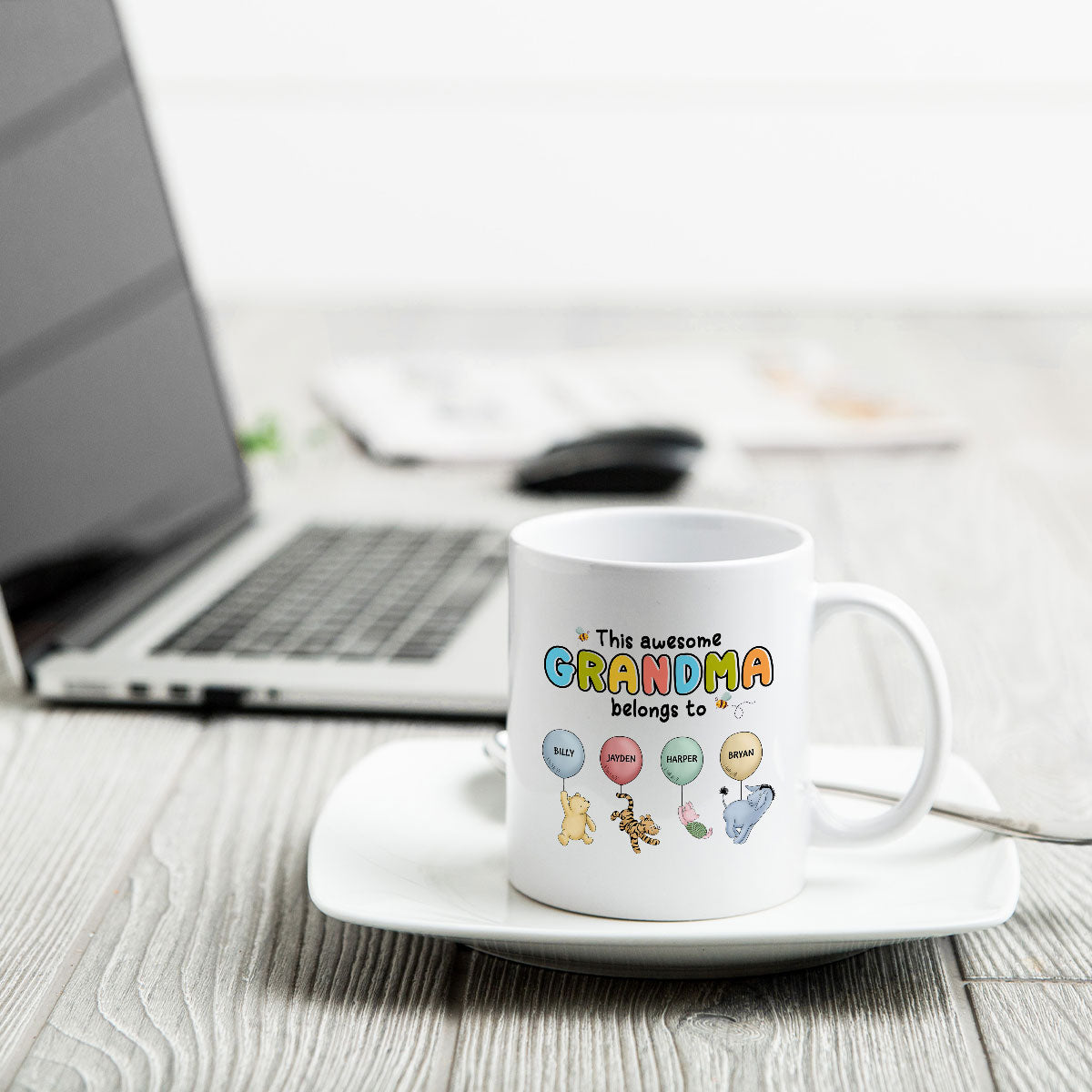This Grandma Mom Belongs To Cute Characters Personalized Mug