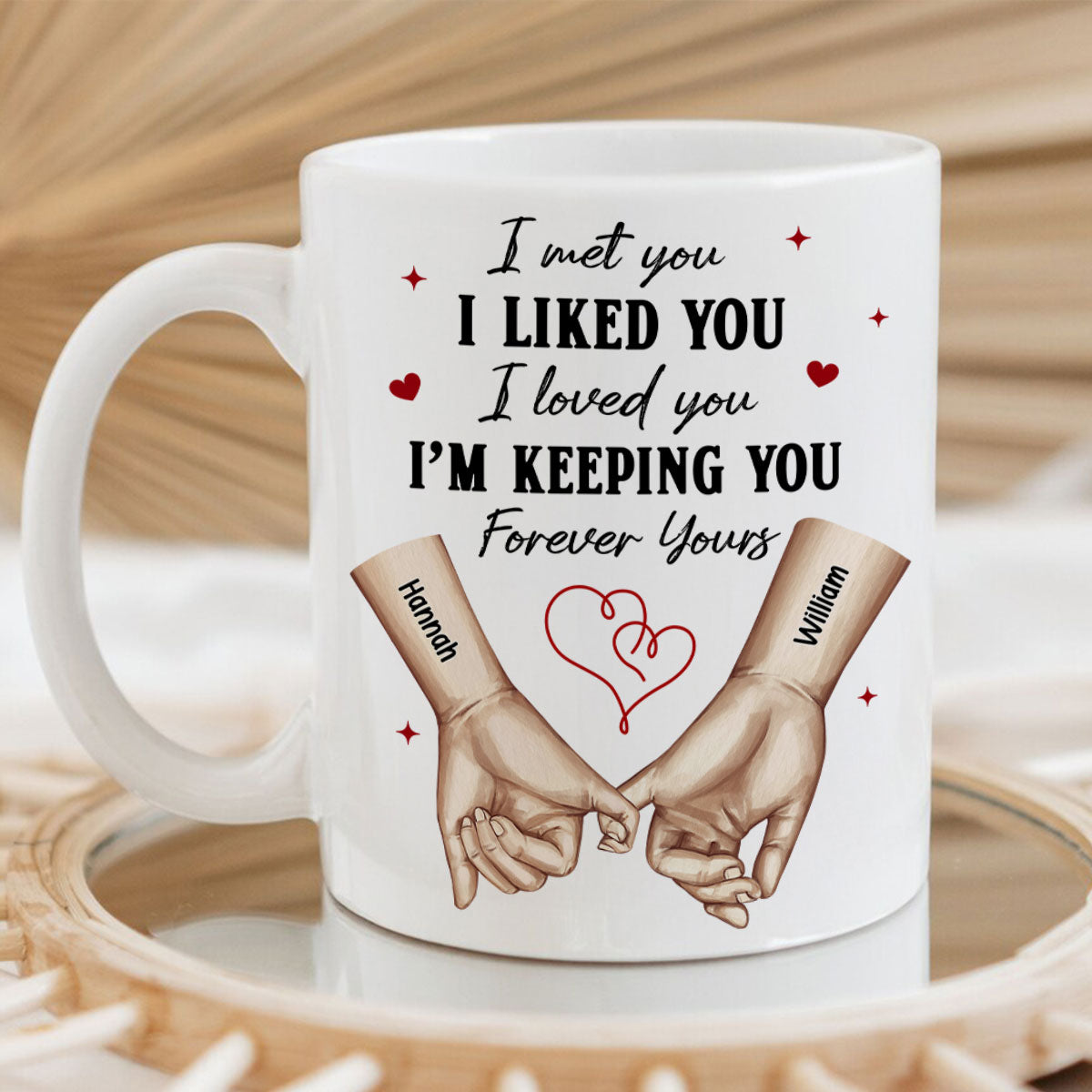 Personalized Couple Pinky Promise Hands,  Gift, Anniversary Gift for Couples