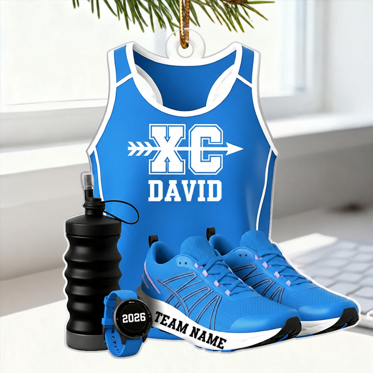 3D Effect Cross Country Runner - Personalized Acrylic Ornament - Unique Christmas Gift For Son, Daughter, Grandson, Granddaughter