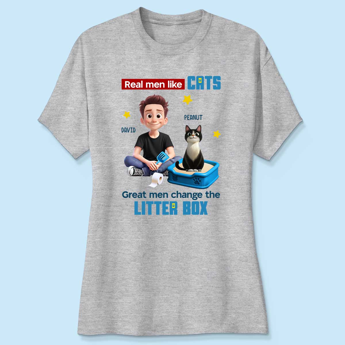 Cat Dad Change The Litter Box Personalized Shirt, Funny Father's Day gift