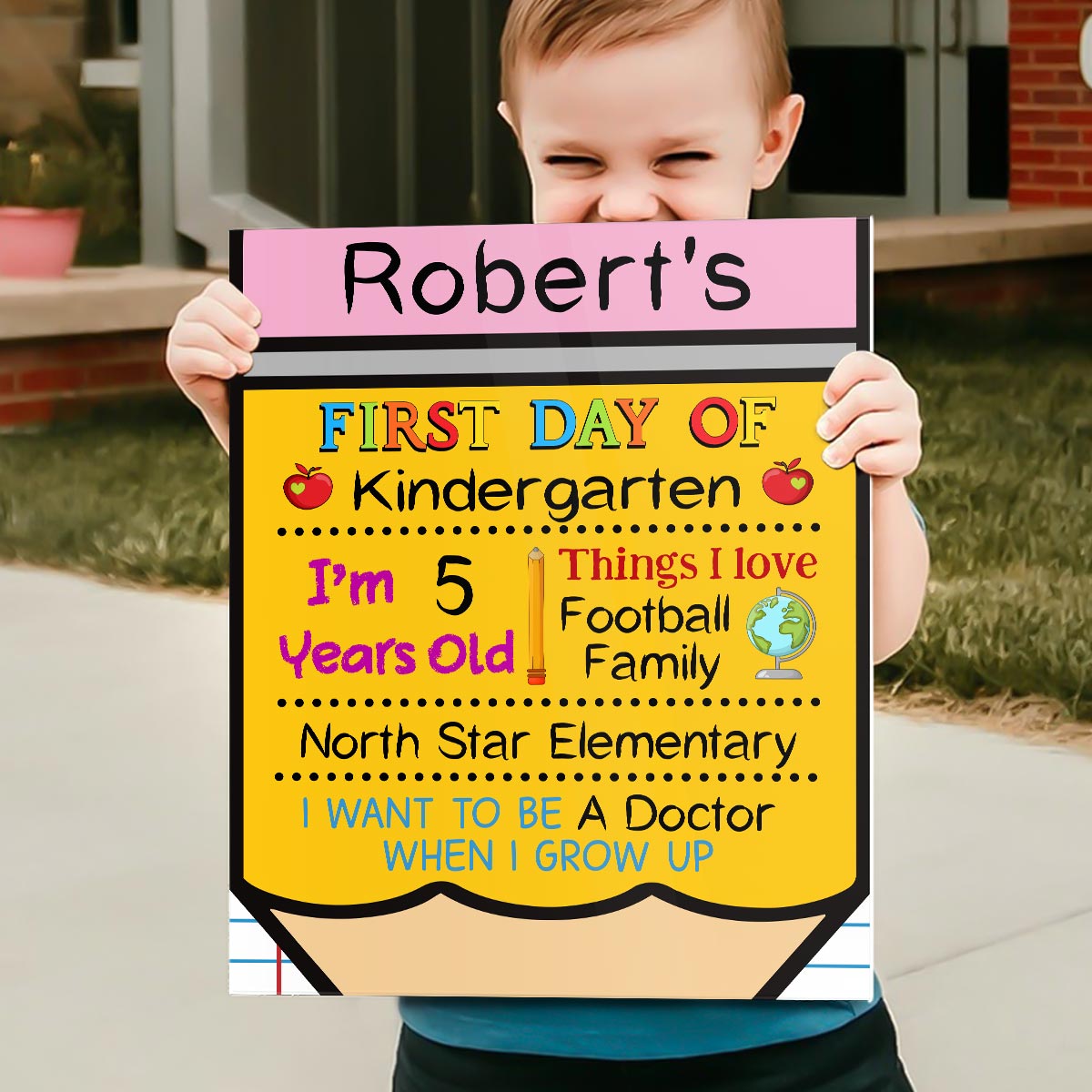 Acrylic First Day Of School Personalized Reusable Board Sign