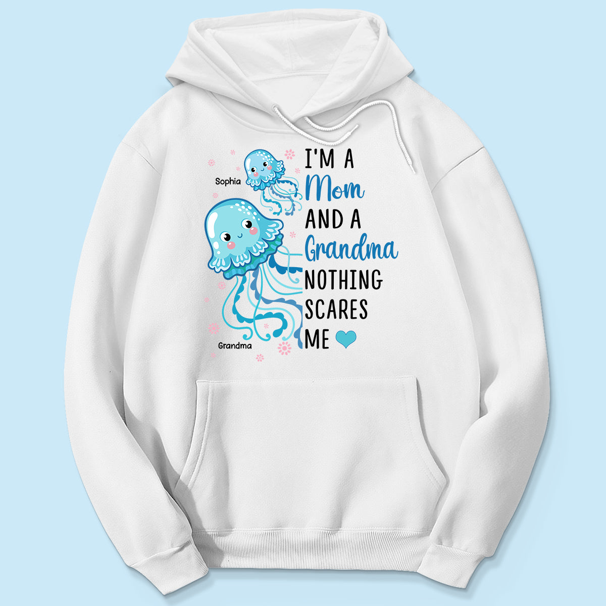 Grandma Nothing Scares Me Cute Jellyfishes Personalized Shirt