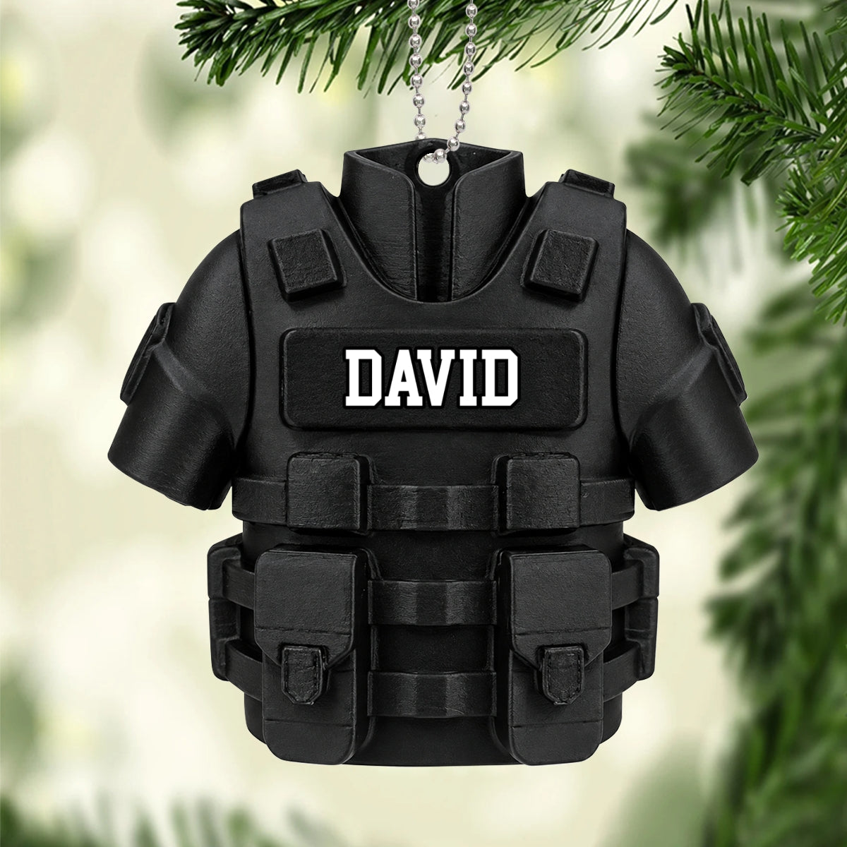 Custom Police Vest Uniform - Personalized 3D Figurine Ornament - Christmas Gift for Husband, Dad, Brother