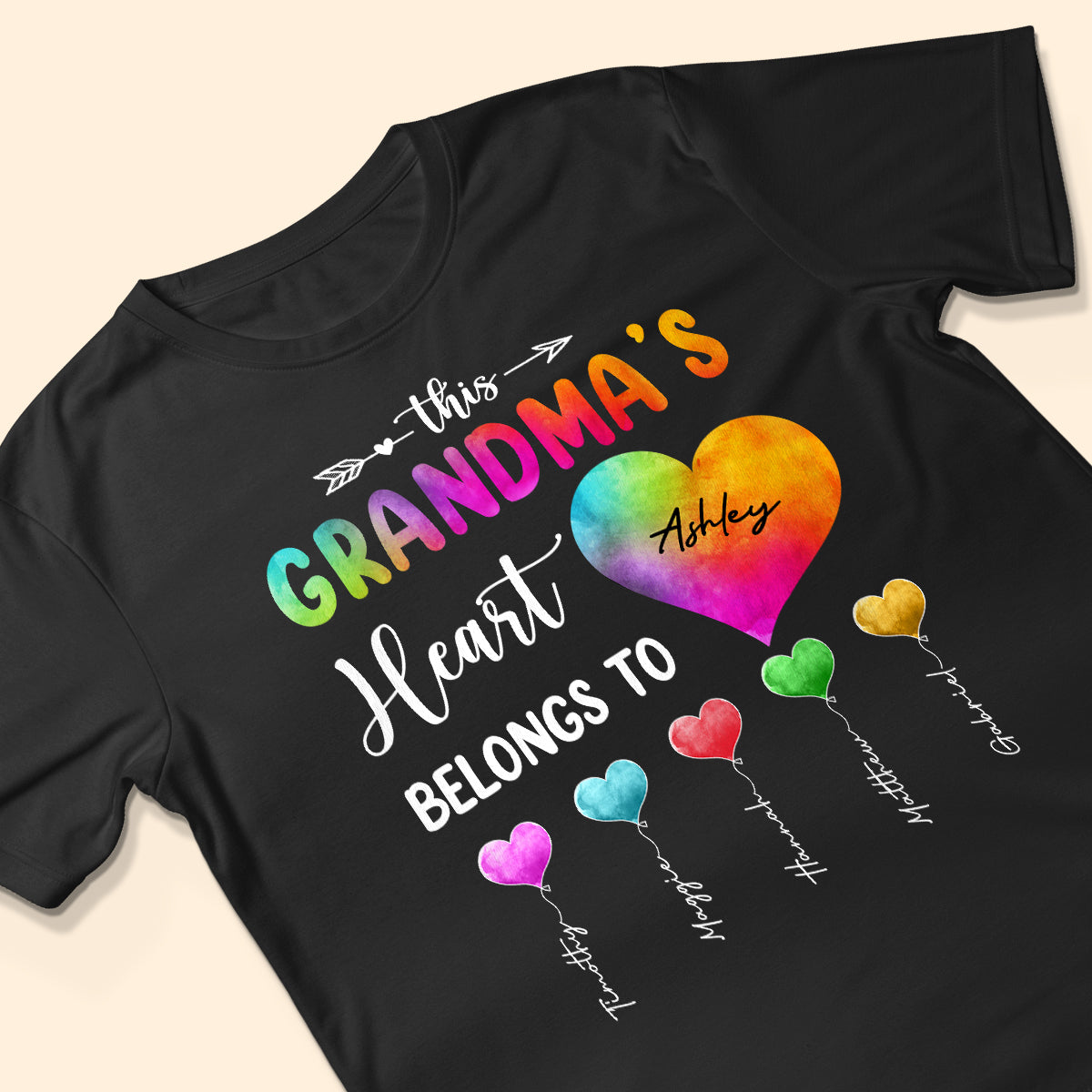 Colorful Patterned This Grandma Heart Belongs To Personalized Shirt