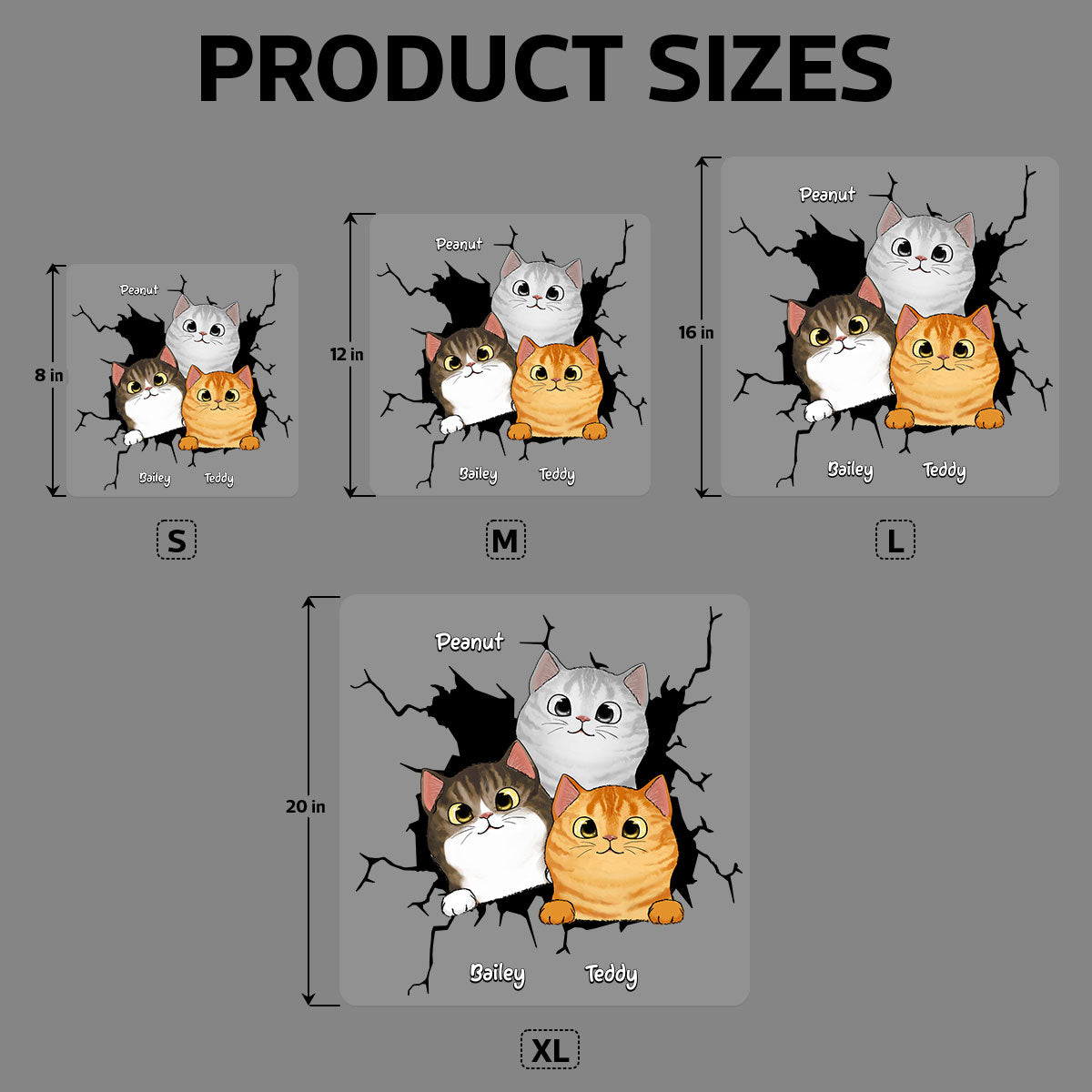 Peeking Cats Personalized Decal, Gift For Cat Lovers