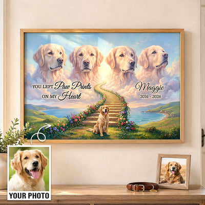Pet Memorial Stairway to Heaven - Personalized Poster - Custom Pet Photo, Pet Loss Gift, Sympathy Gift