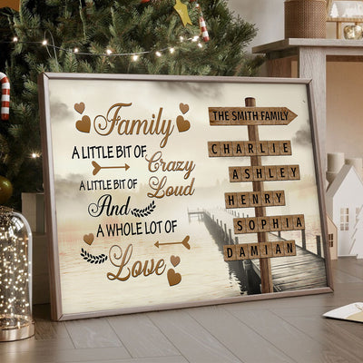 Family A Little Bit Of Crazy Crossword Puzzle Art Personalized Poster
