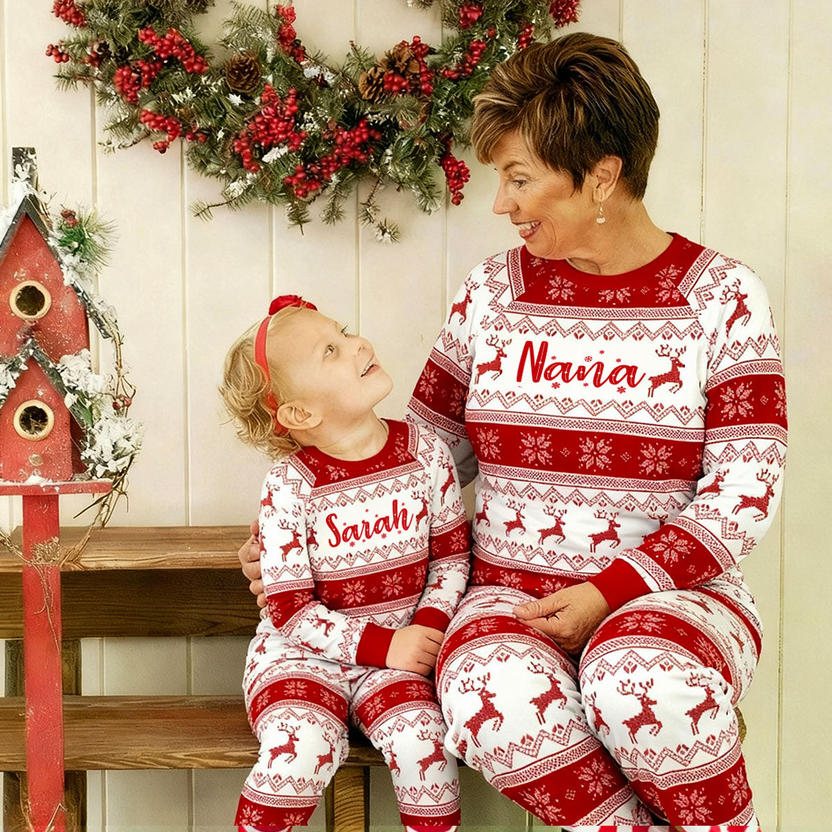 Christmas Ugly Sweater Pattern - Personalized Family Matching Pajamas