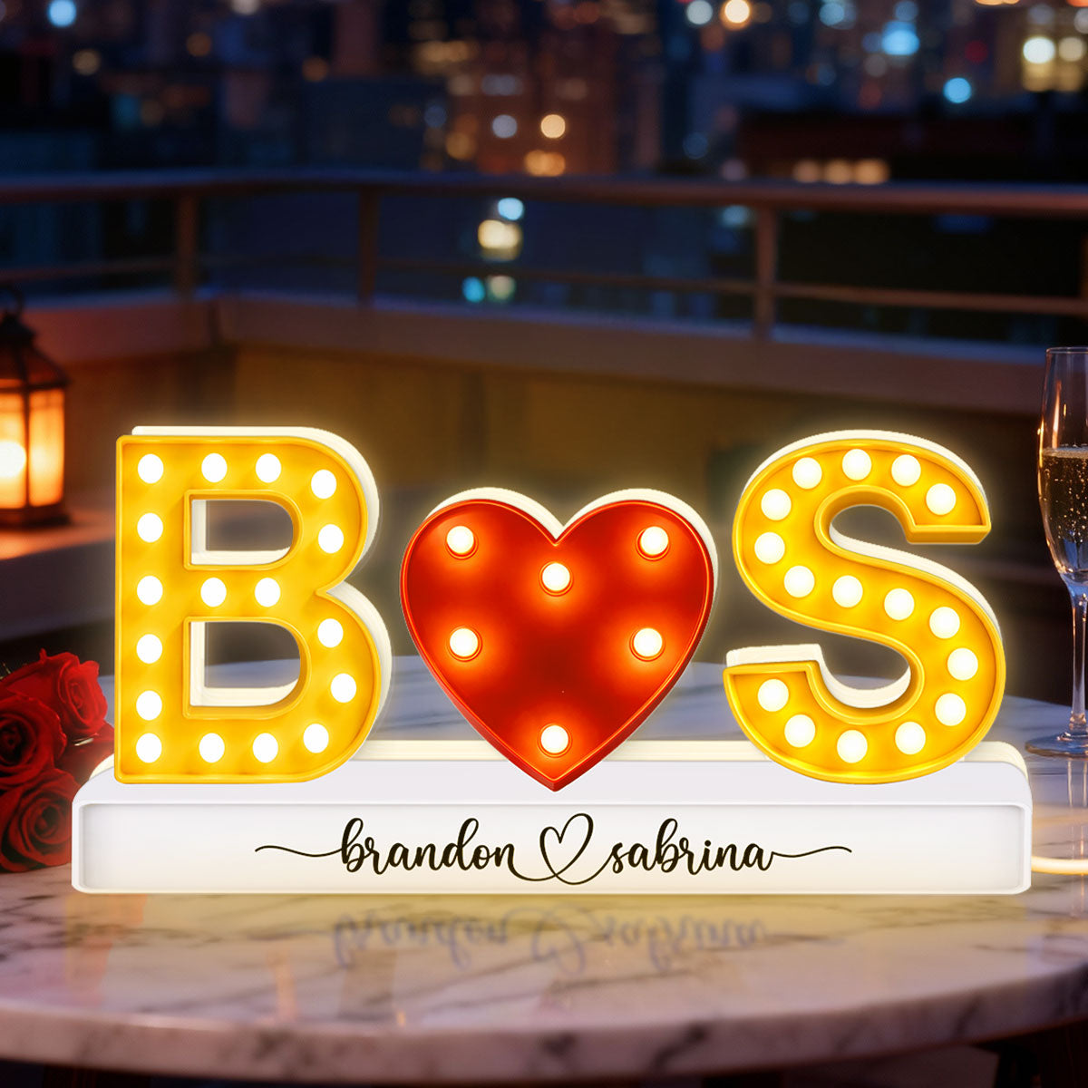 Eternal Love Couple Initials - Personalized Light Box - Heartfelt Valentine's Day Gift, Anniversary Gift For Couple, For Him, For Her