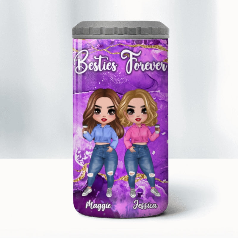 Besties Forever Fabulous Galaxy Pattern Personalized Multipurpose Tumbler 4 In 1 Can Cooler