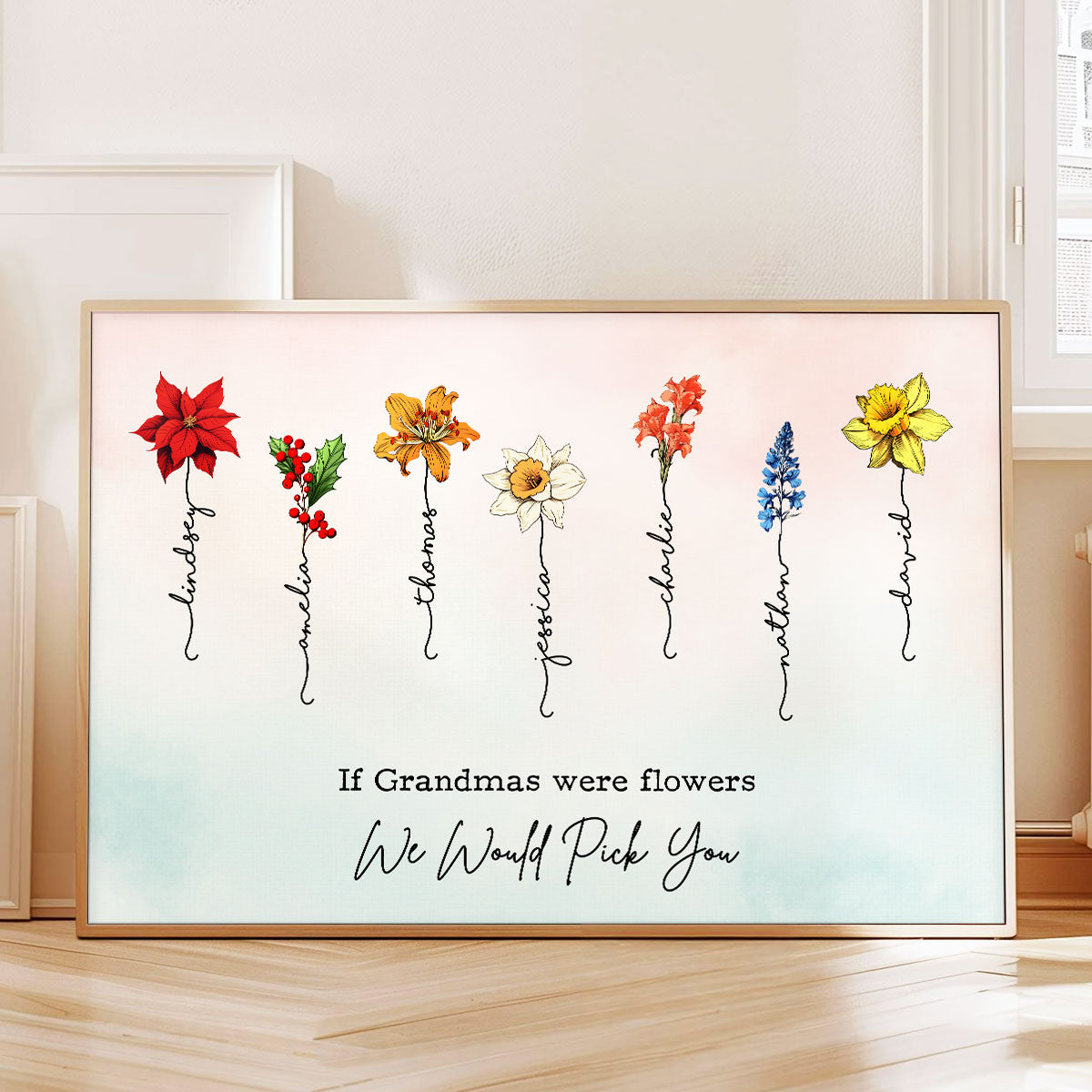 If Grandmas Were Flowers Beautiful Birth Month Flower Personalized Poster, Gift
