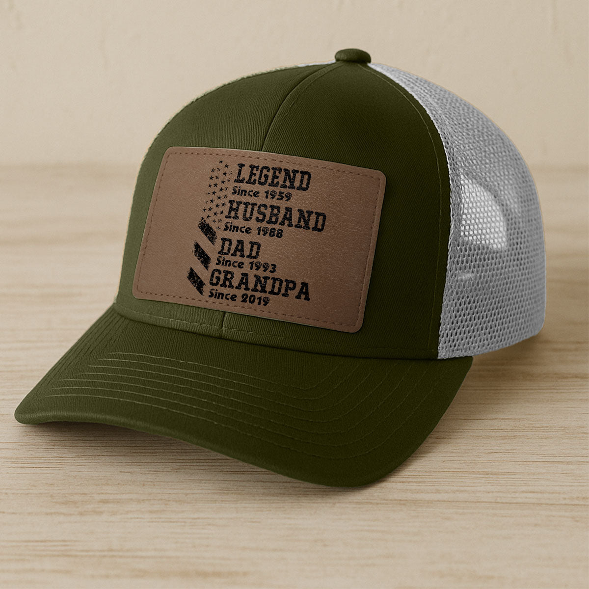 Personalized Legend Husband Dad Papa Since Father's Day Leather Patch Hat