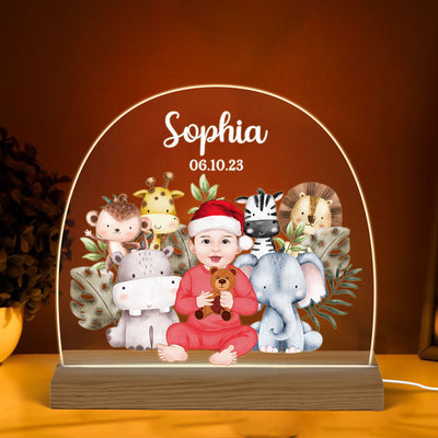 Nursery Gift For Newborn Christmas Baby Shower Gift Custom Personalized Name LED Night Light