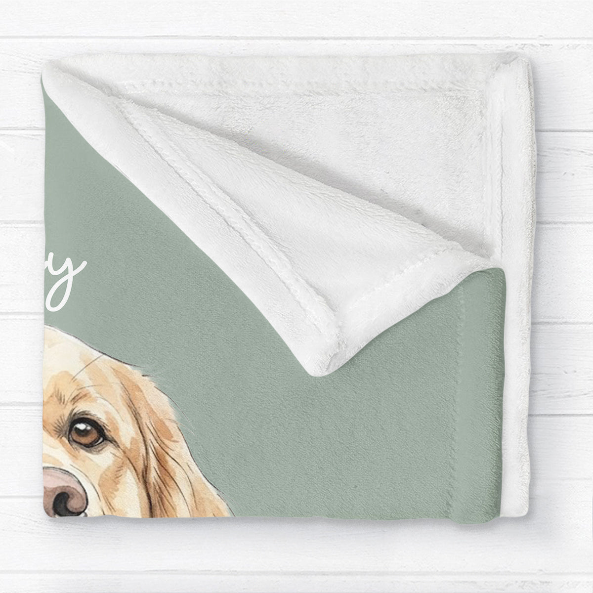 Custom Pet Watercolor Portrait from Photo - Personalized Fleece Blanket - Christmas Gift for Dog Cat Lovers