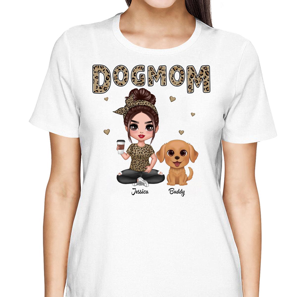 Leopard Dog Mom Watercolor Cute Dogs Personalized Shirt