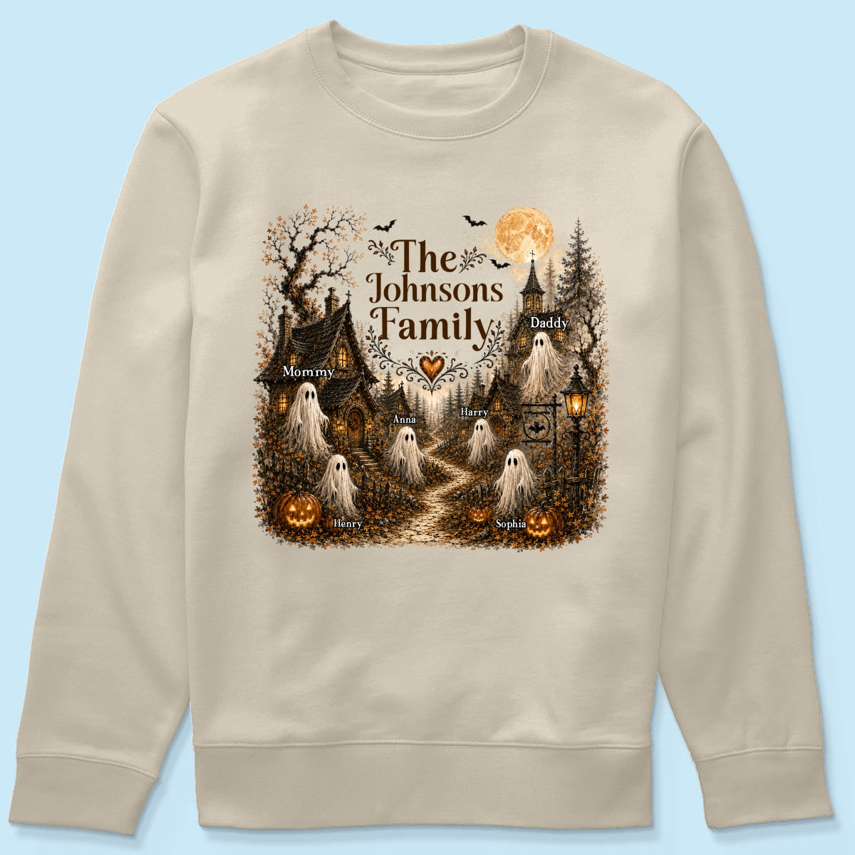 Cozy Haunted Village Halloween Family - Personalized Shirt - Halloween Gift For Family