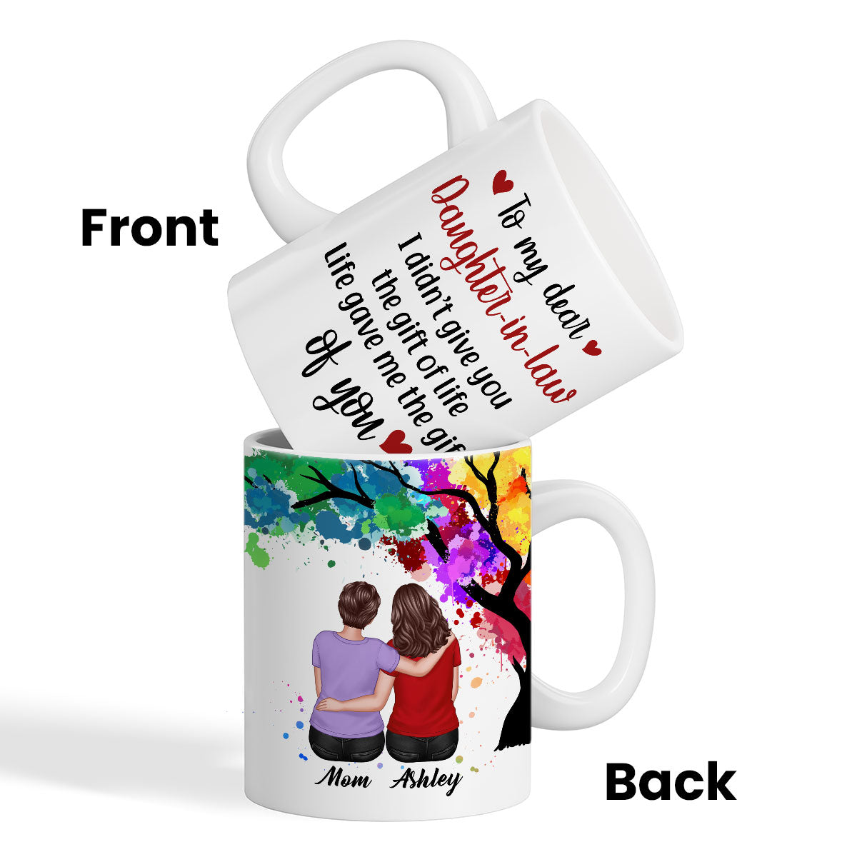 To My Daughter-In-Law Under Watercolor Tree Personalized Mug