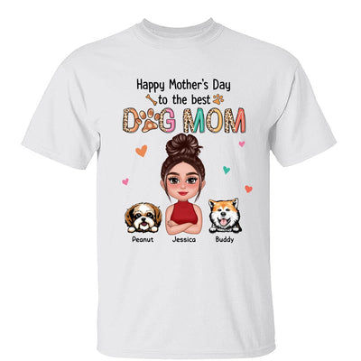 Happy Mother‘s Day To The Best Dog Mom Colorful Leopard Pattern Personalized Shirt