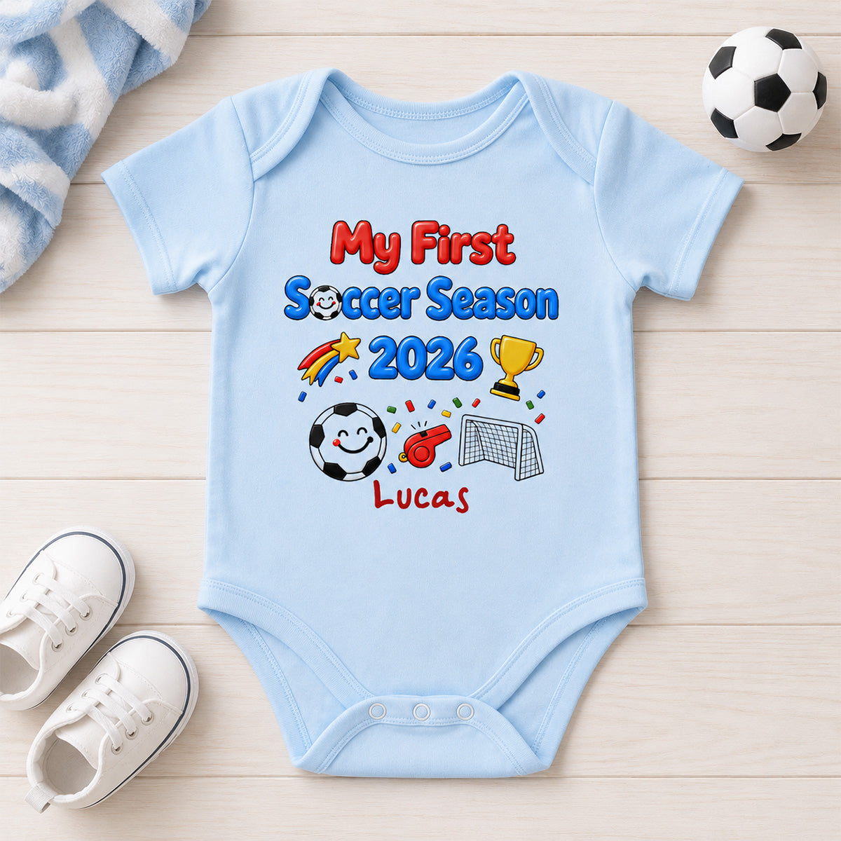 My First World Cup 2026 Baby Custom Name - Personalized Baby Apparel - 2026 Soccer World Champion Keepsake For Baby