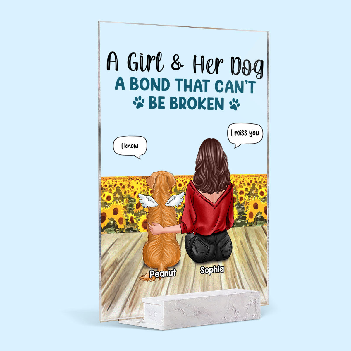 A Bond Can‘t Be Broken Gift For Dog Mom Personalized Acrylic Plaque