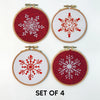 Snow Flake Embroidery Ornament, Christmas Ornament Set, Christmas Keep Sake