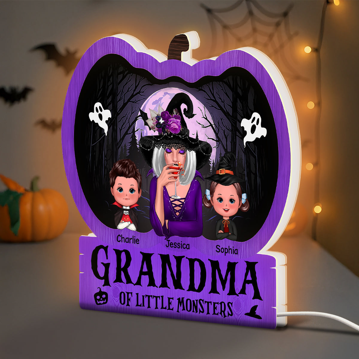 Halloween Grandma Witch Personalized Light Box