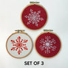 Snow Flake Embroidery Ornament, Christmas Ornament Set, Christmas Keep Sake