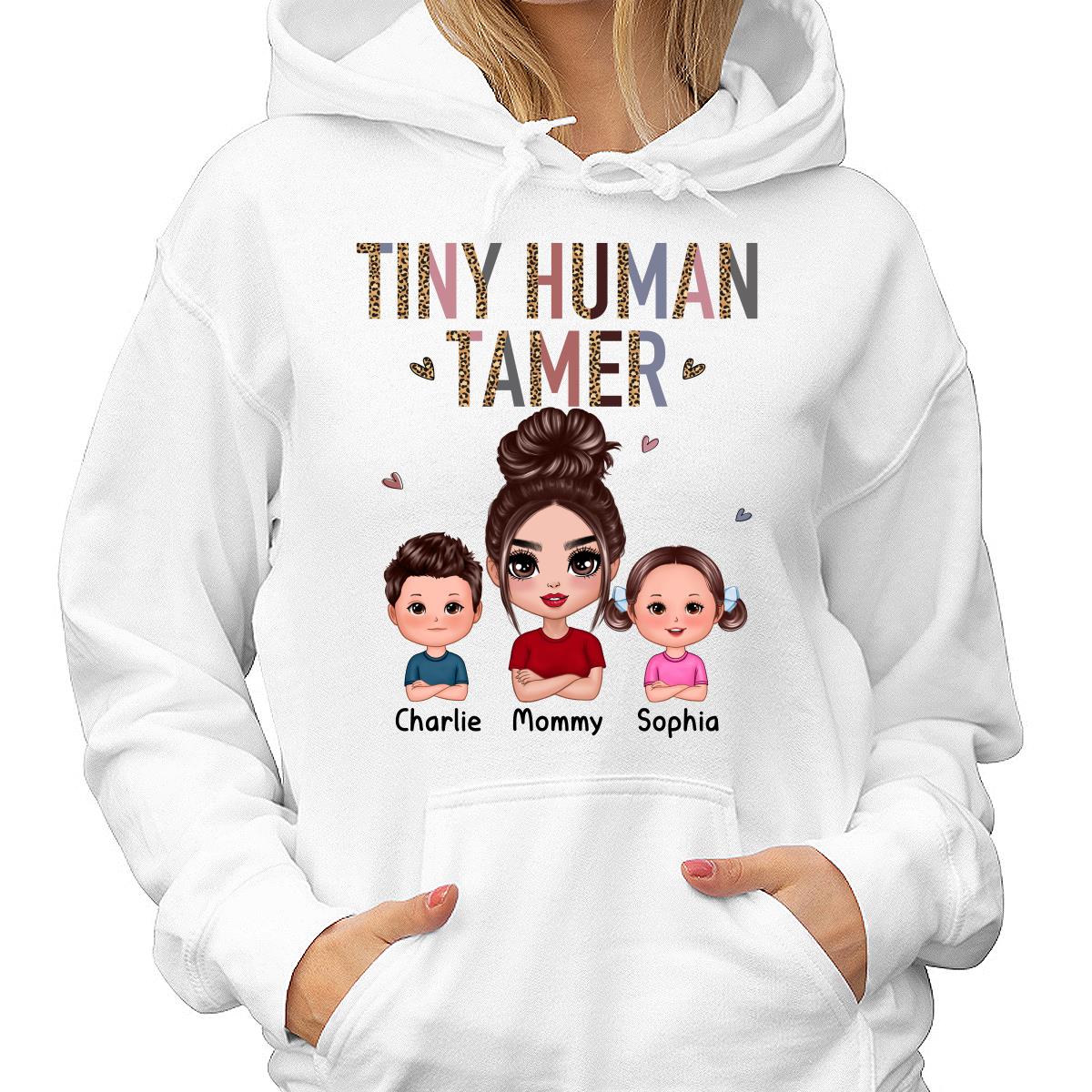 Tiny Human Tamer Doll Mother Kids Leopard Pattern Funny Personalized Shirt