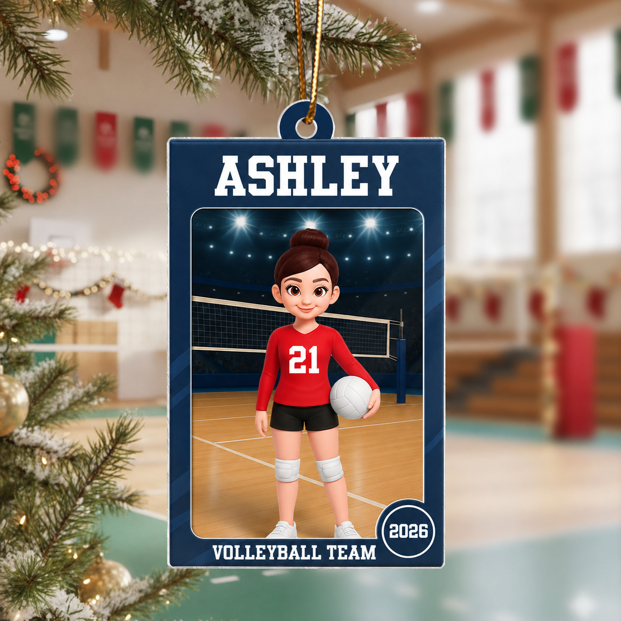 Volleyball Girl 3D Effect Action Figure - Personalized Acrylic Ornament - Christmas Gift For Daughter, Granddaughter