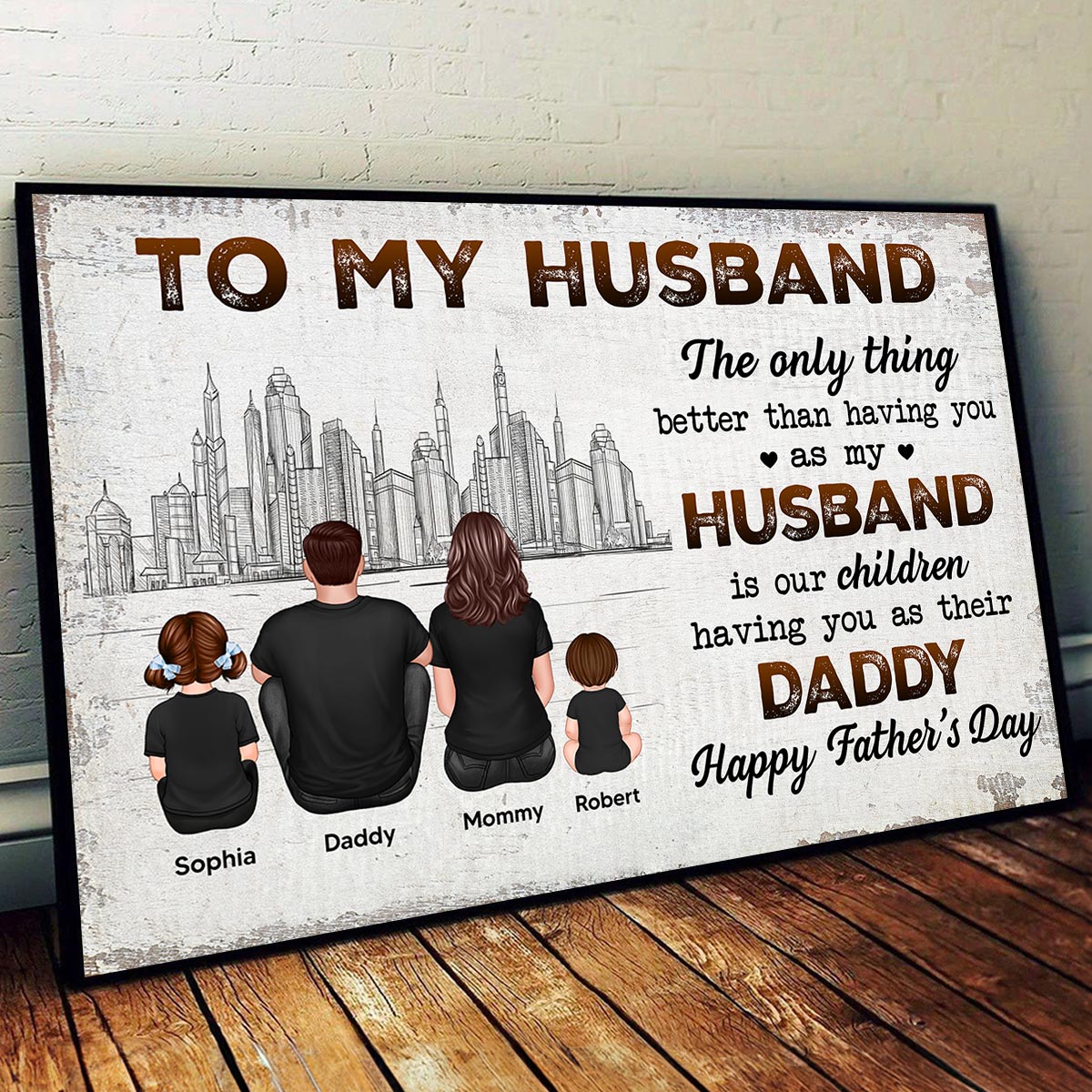 Our Children Having You As Their Daddy Personalized Poster, Gift For Dad, Grandpa