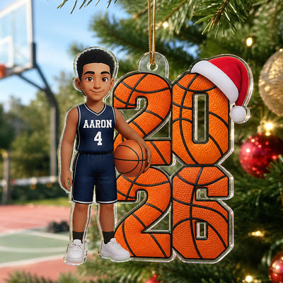 Basketball Player - Personalized Acrylic Ornament - Christmas Gift, Keepsake For Basketball Players, Son, Daughter, Grandson, Granddaughter