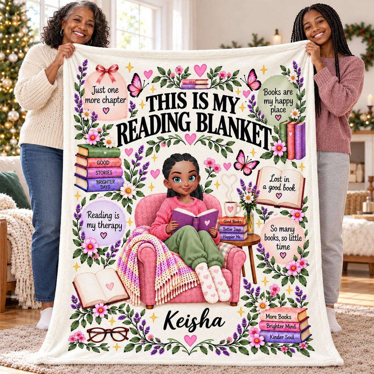 Just A Girl Who Loves Reading Books - Personalized Fleece Blanket - Christmas Gift For Girl, Granddaughter, Daughter, Book Lovers, Bookworm
