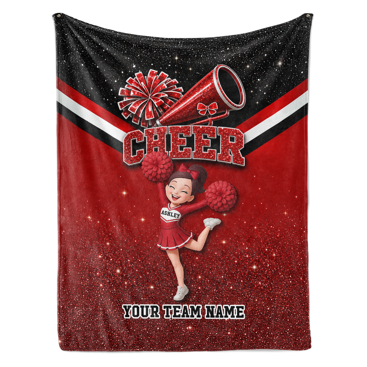 Proud Cheerleader Custom Name And Team Name - Personalized Fleece Blanket - Christmas Gift For Cheerleaders, Daughter, Granddaughter