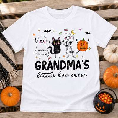 Grandma's Little Boo Crew Funny - Personalized Shirt - Halloween Gift For Grandma, Grandkids
