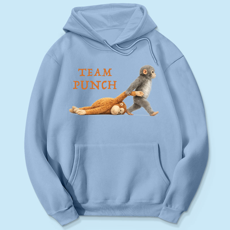 Team Punch Monkey Graphic Shirt, Viral Baby Monkey, Animal Lover Gift