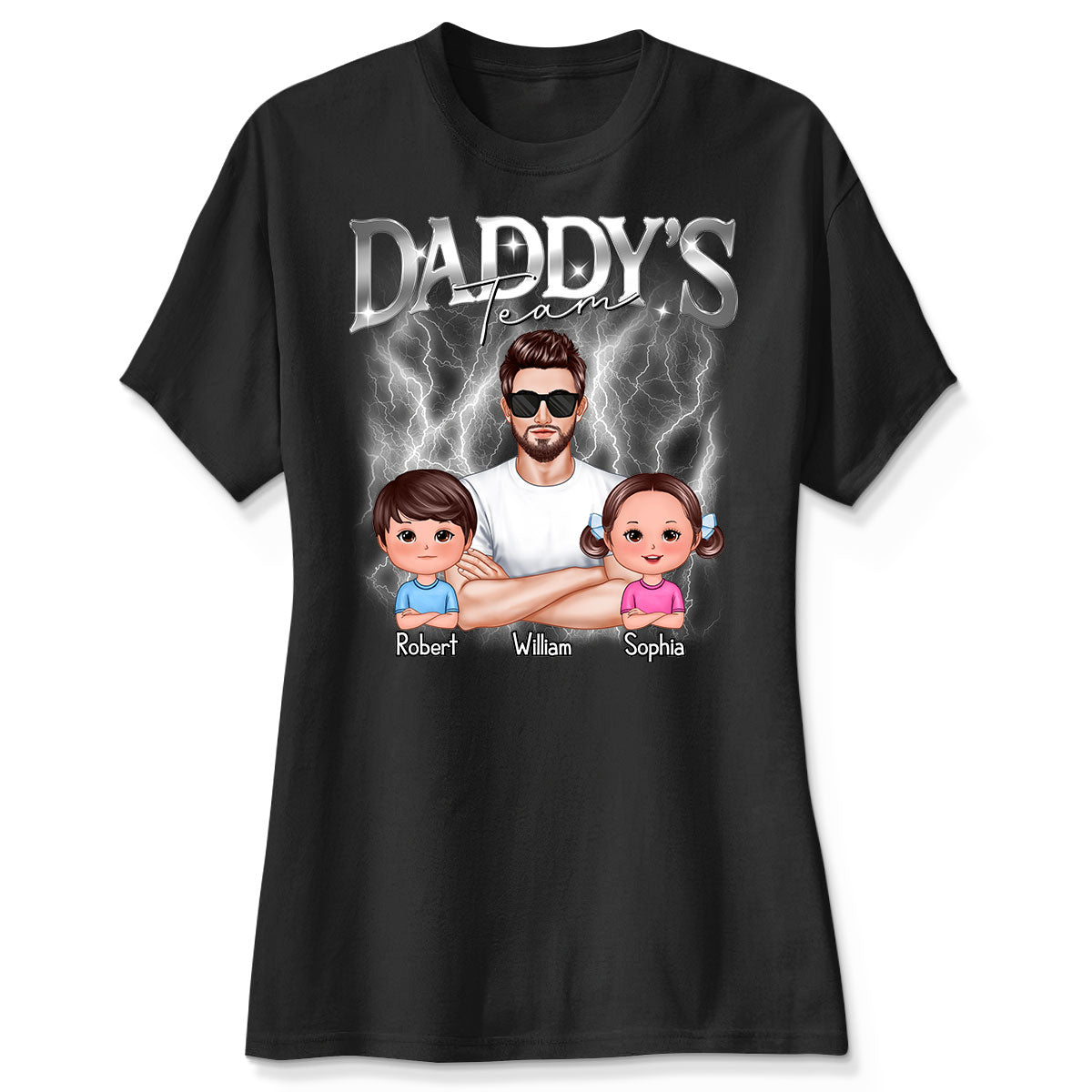 Bootleg Daddy‘s Team Dad & Kids Personalized Shirt