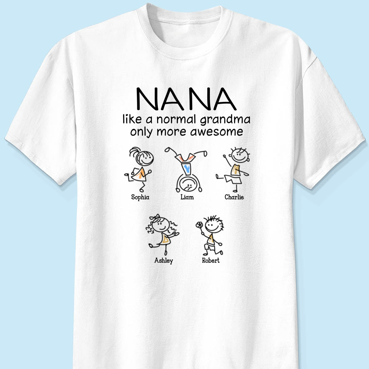Like A Normal Grandma Only More Awesome Drawing Personalized Shirt