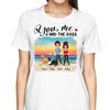 You Me & The Dogs Walking On Beach Personalized Shirt