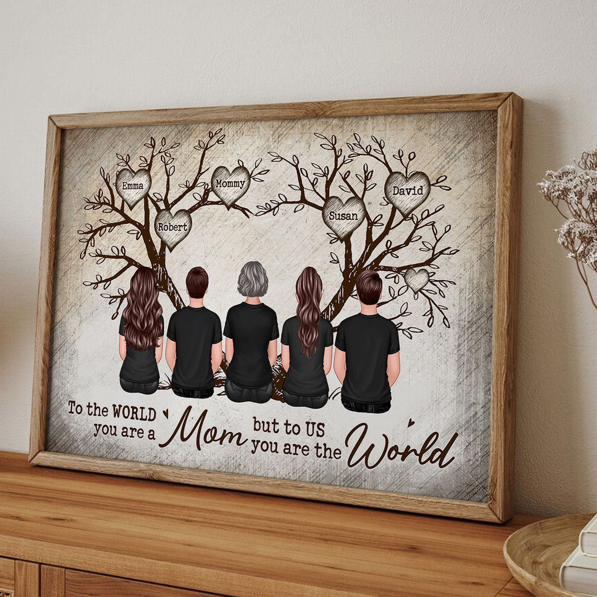 A Tree Of Family Hearts To The World You Are A Mom Personalized Poster, Gift For Mom