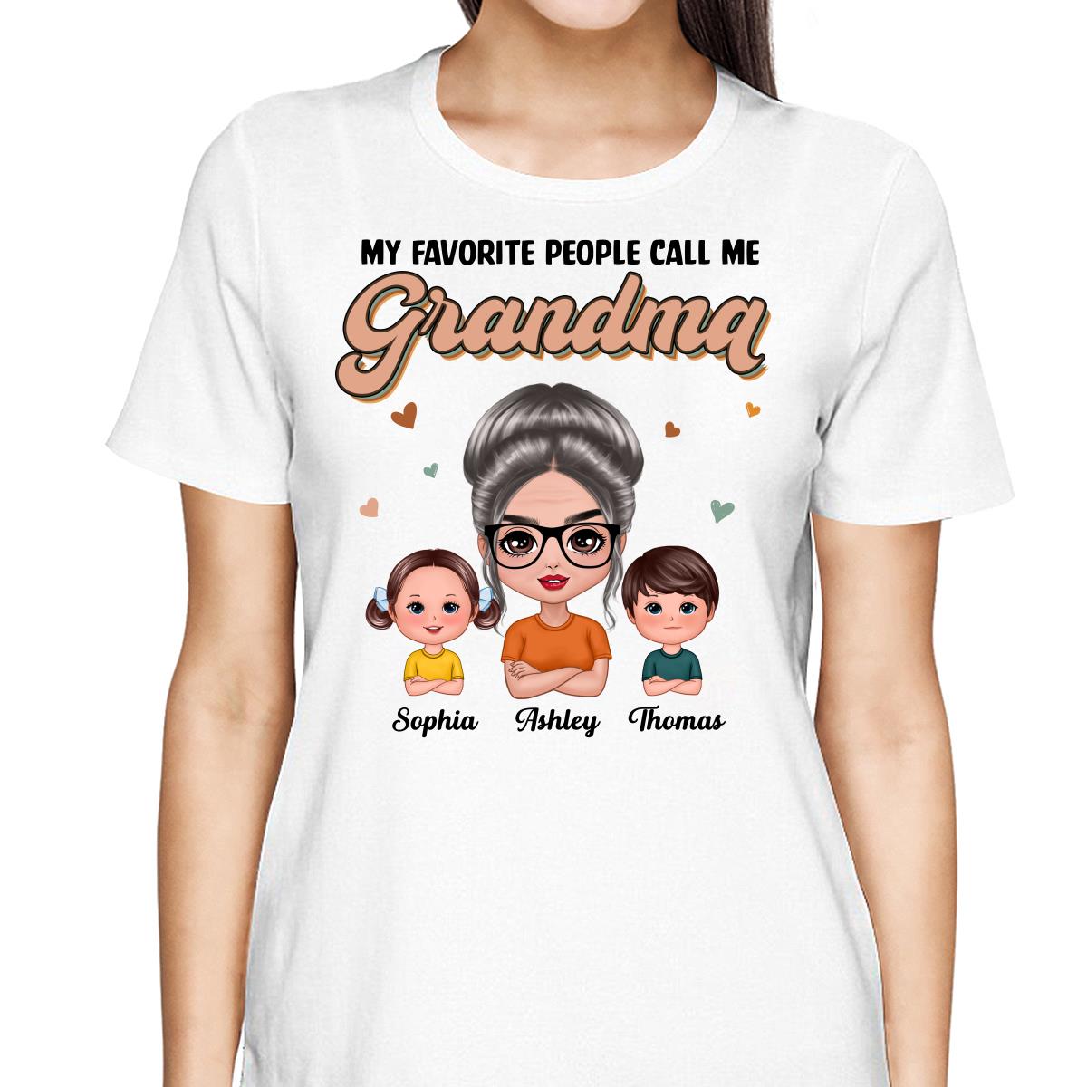Flash Retro Grandmother Grandkids Personalized Shirt