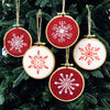 Snow Flake Embroidery Ornament, Christmas Ornament Set, Christmas Keep Sake