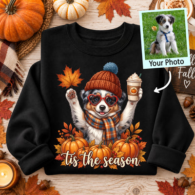 Tis the Season Retro Fall Pet - Personalized Shirt - Trendy Fall Tee for Dog Moms, Cat Moms