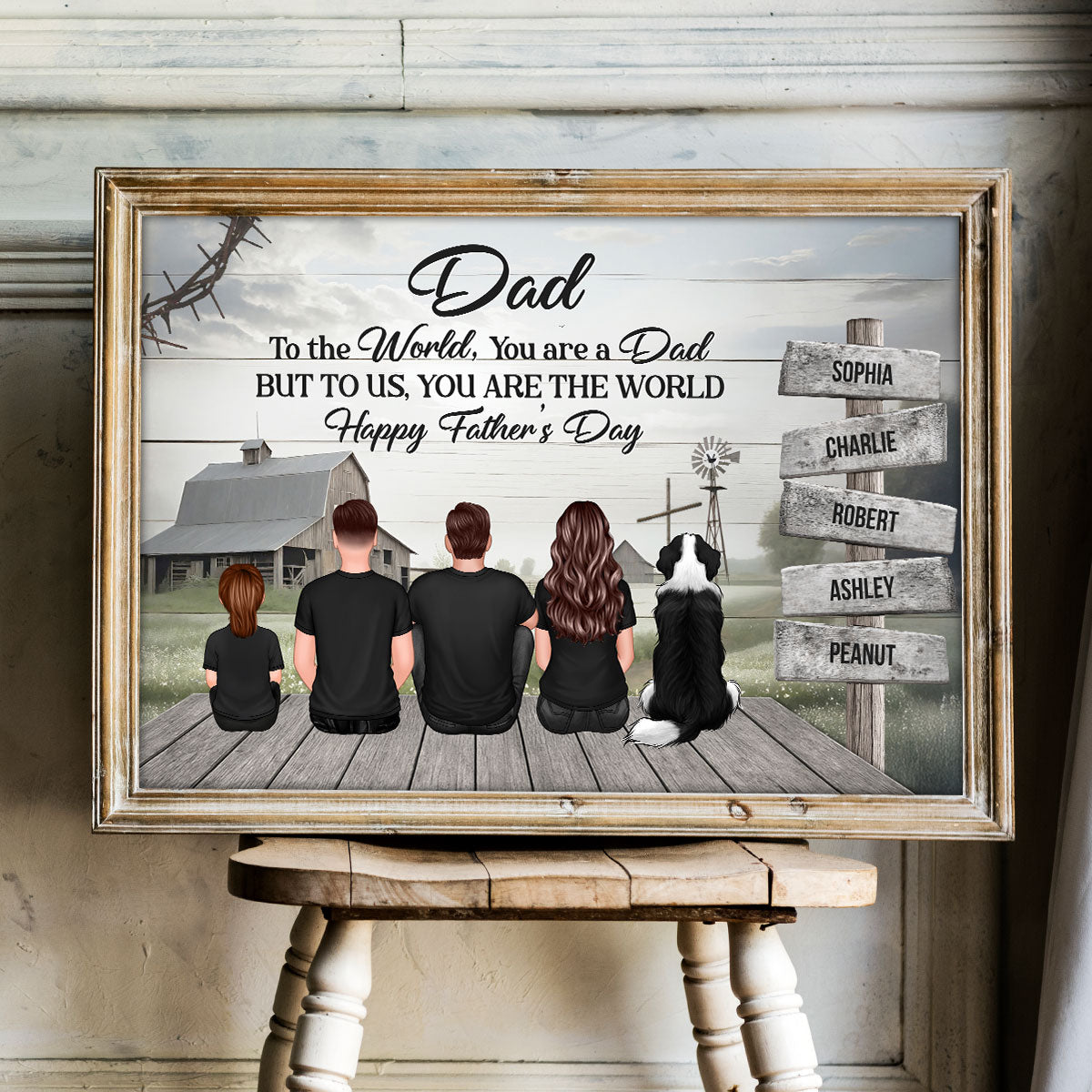 Christian Family Dad You Are The World Personalized Poster, Father's Day Gift For Dad