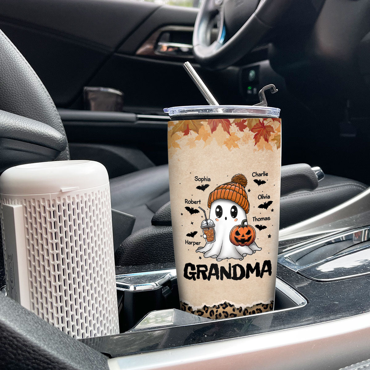Fall Season Halloween Grandma Boo Personalized Tumbler