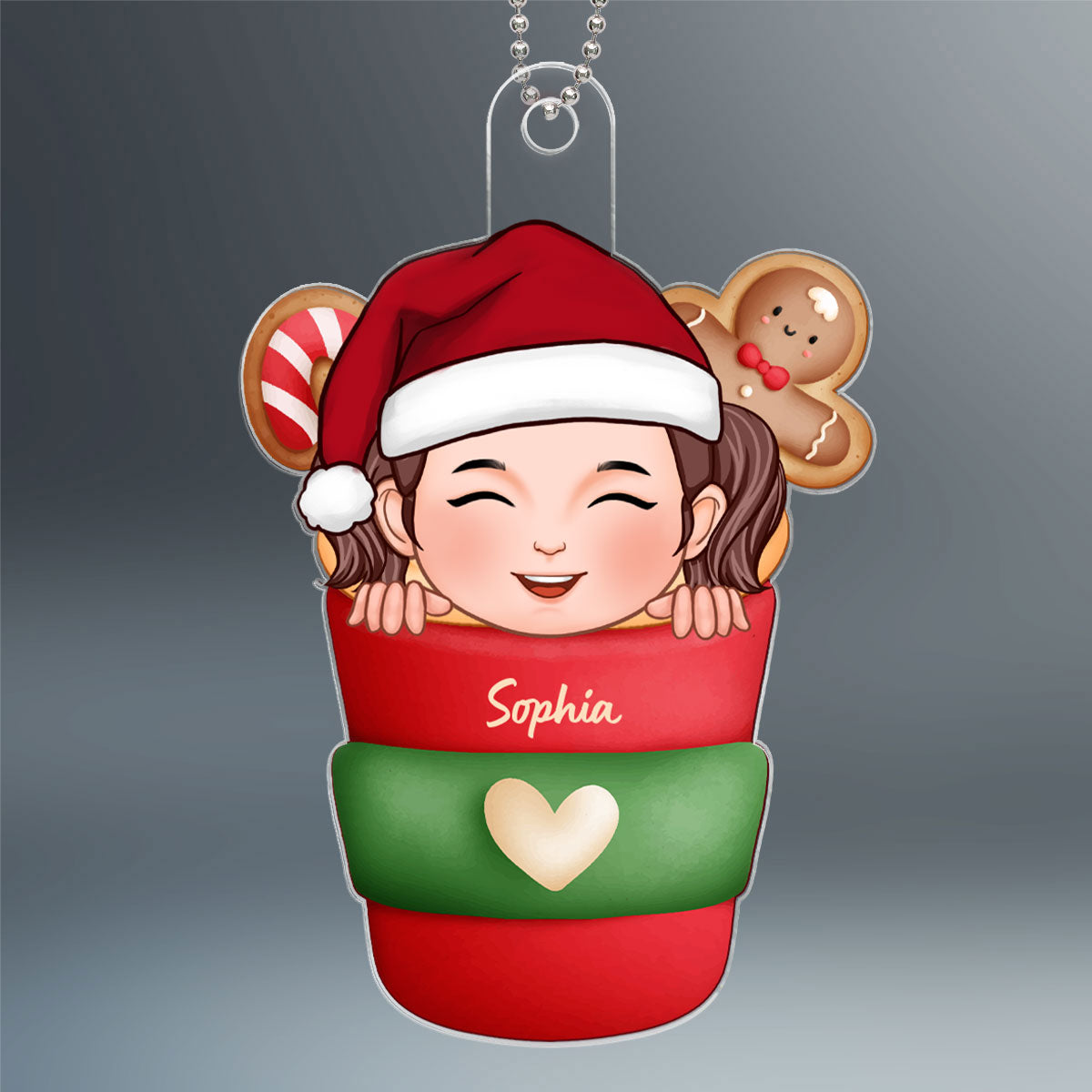 Christmas Hot Cocoa Gift For Kids Grandkids Personalized Acrylic Ornament