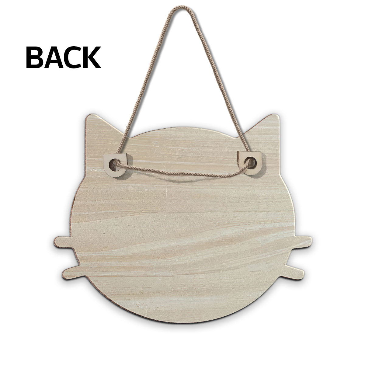 Halloween Cat Face Shaped Personalized Wooden Door Sign, Halloween Decor For Cat Moms