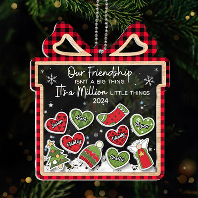 Our Friendship Is A Million Little Things Personalized Shaker Ornament, Christmas Gift For Besties, Best Friends, BFF